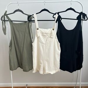 Casual Romper Set with adjustable ties. Three total. Size Small